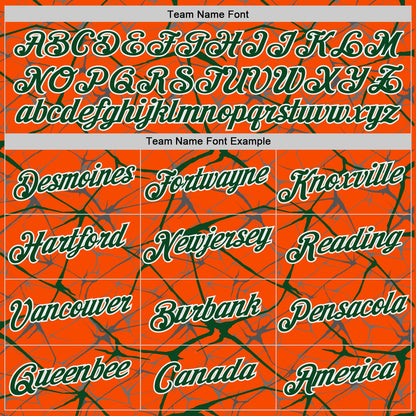 Custom Orange Green Gray-White Abstract Network Crackle Performance T-Shirt