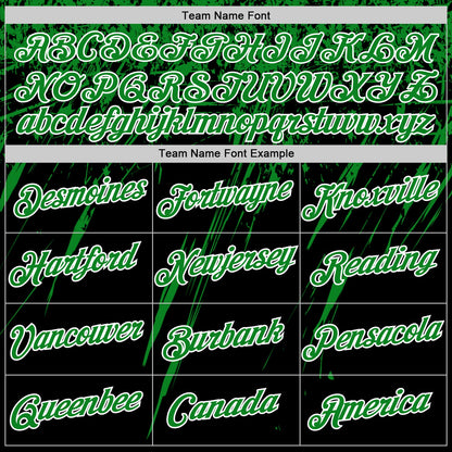 Custom Black Grass Green-White Distressed Scratch Brush Stroke Performance T-Shirt