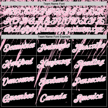 Custom Black Light Pink-White Distressed Scratch Brush Stroke Performance T-Shirt