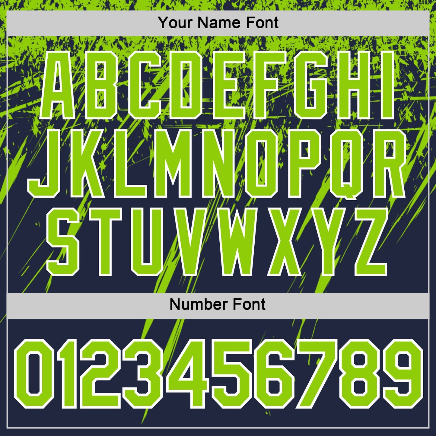 Custom Navy Neon Green-White Distressed Scratch Brush Stroke Performance T-Shirt
