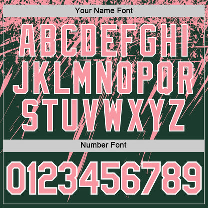 Custom Green Medium Pink-White Distressed Scratch Brush Stroke Performance T-Shirt