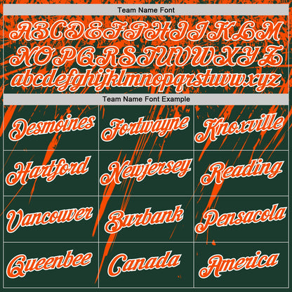 Custom Green Orange-White Distressed Scratch Brush Stroke Performance T-Shirt