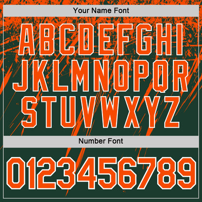 Custom Green Orange-White Distressed Scratch Brush Stroke Performance T-Shirt