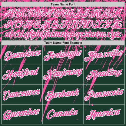Custom Green Pink-White Distressed Scratch Brush Stroke Performance T-Shirt