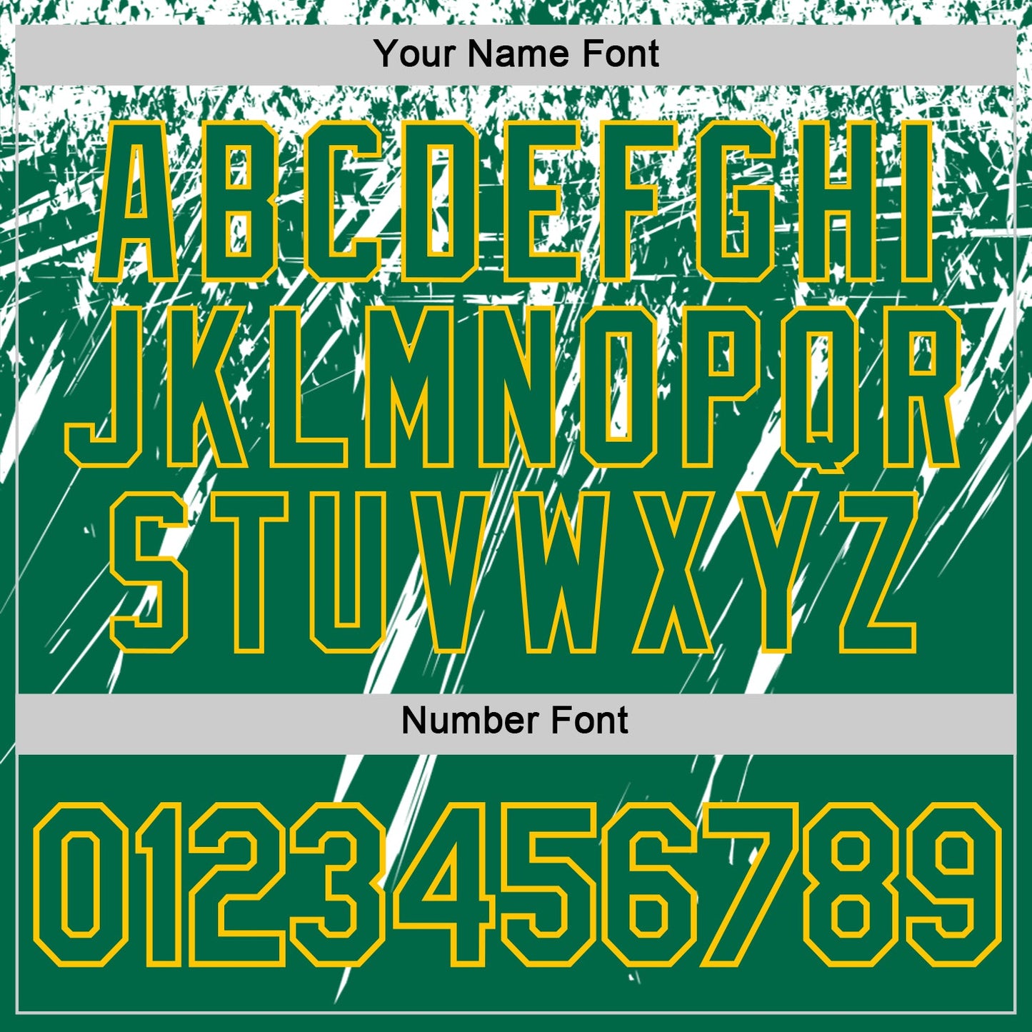 Custom Kelly Green White-Yellow Distressed Scratch Brush Stroke Performance T-Shirt