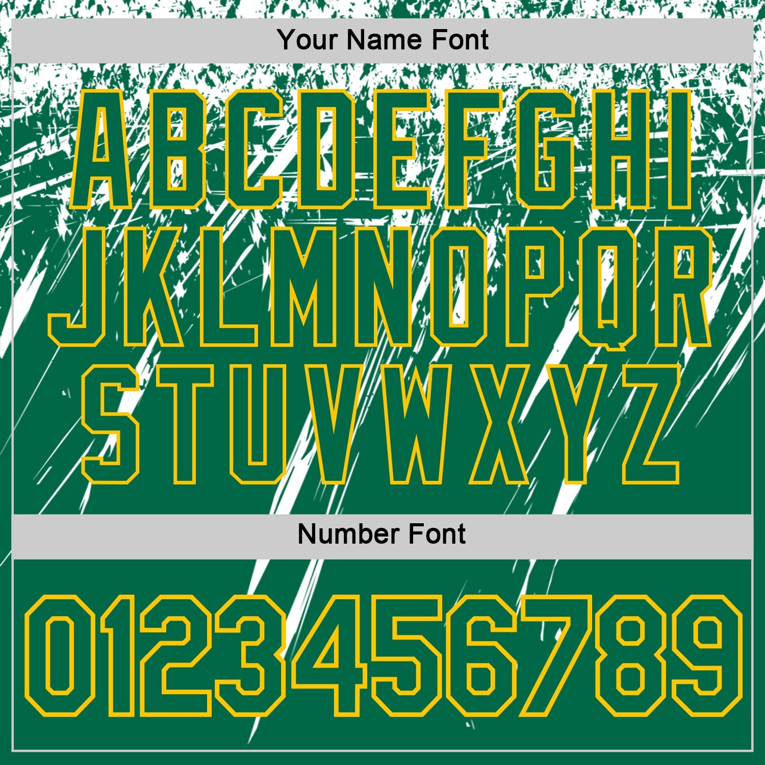 Custom Kelly Green White-Yellow Distressed Scratch Brush Stroke Performance T-Shirt