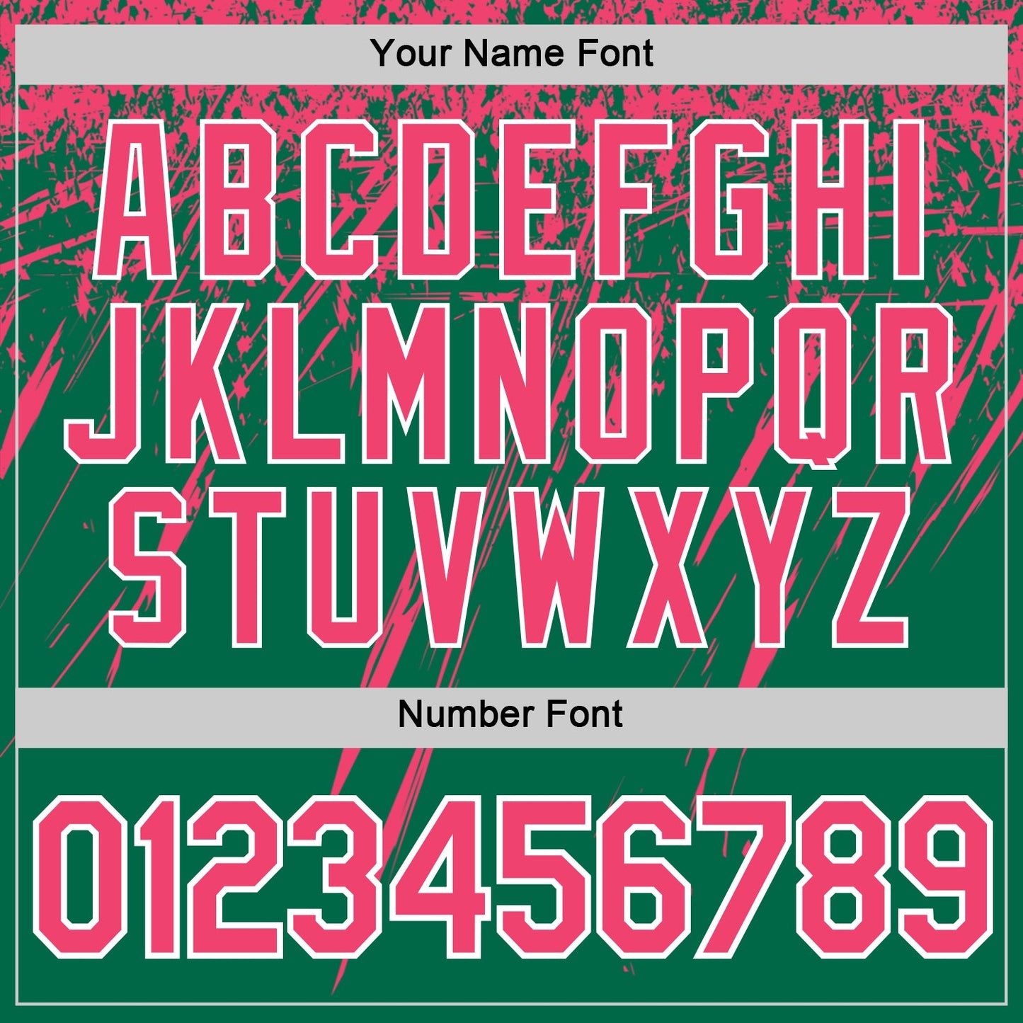 Custom Kelly Green Neon Pink-White Distressed Scratch Brush Stroke Performance T-Shirt