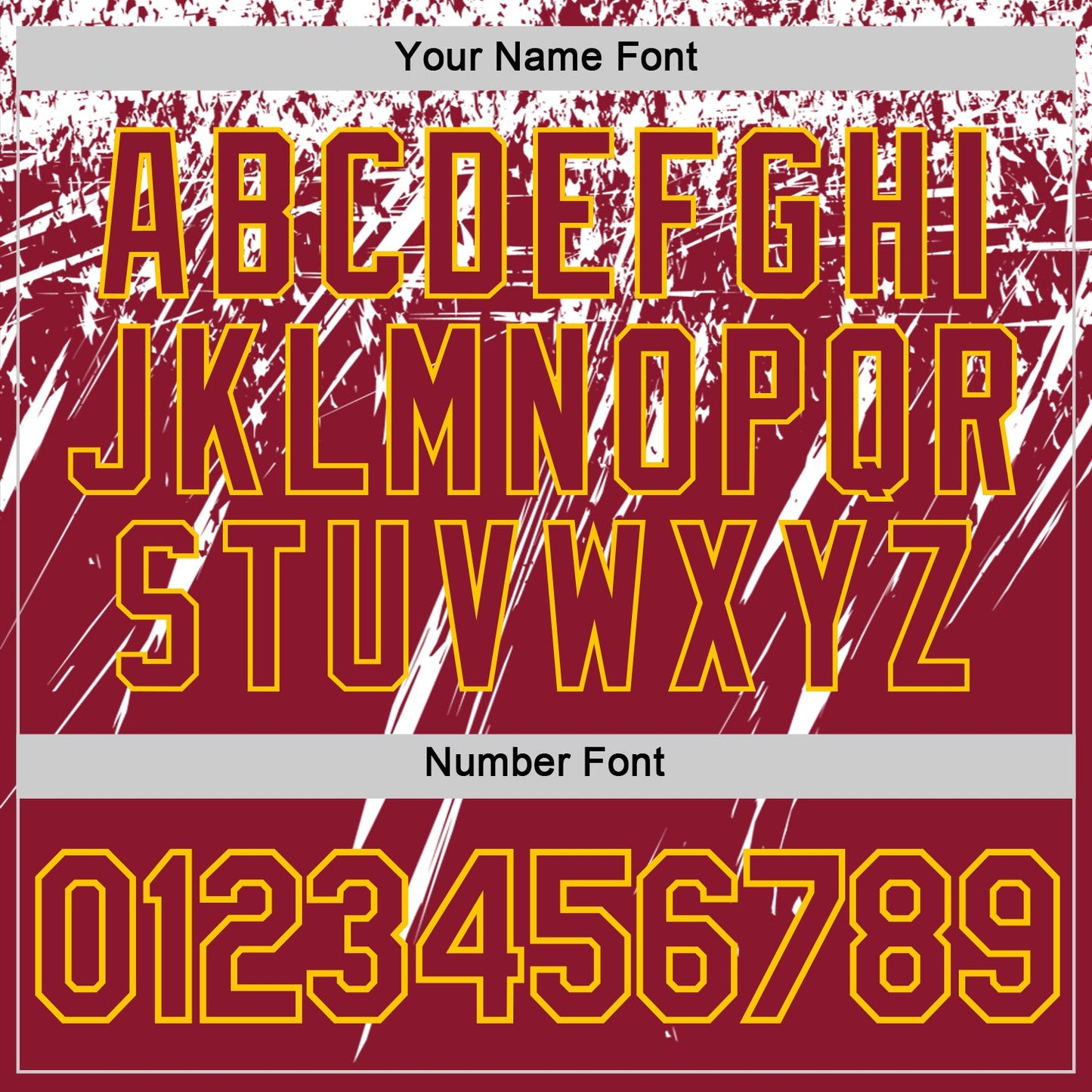 Custom Crimson White-Yellow Distressed Scratch Brush Stroke Performance T-Shirt