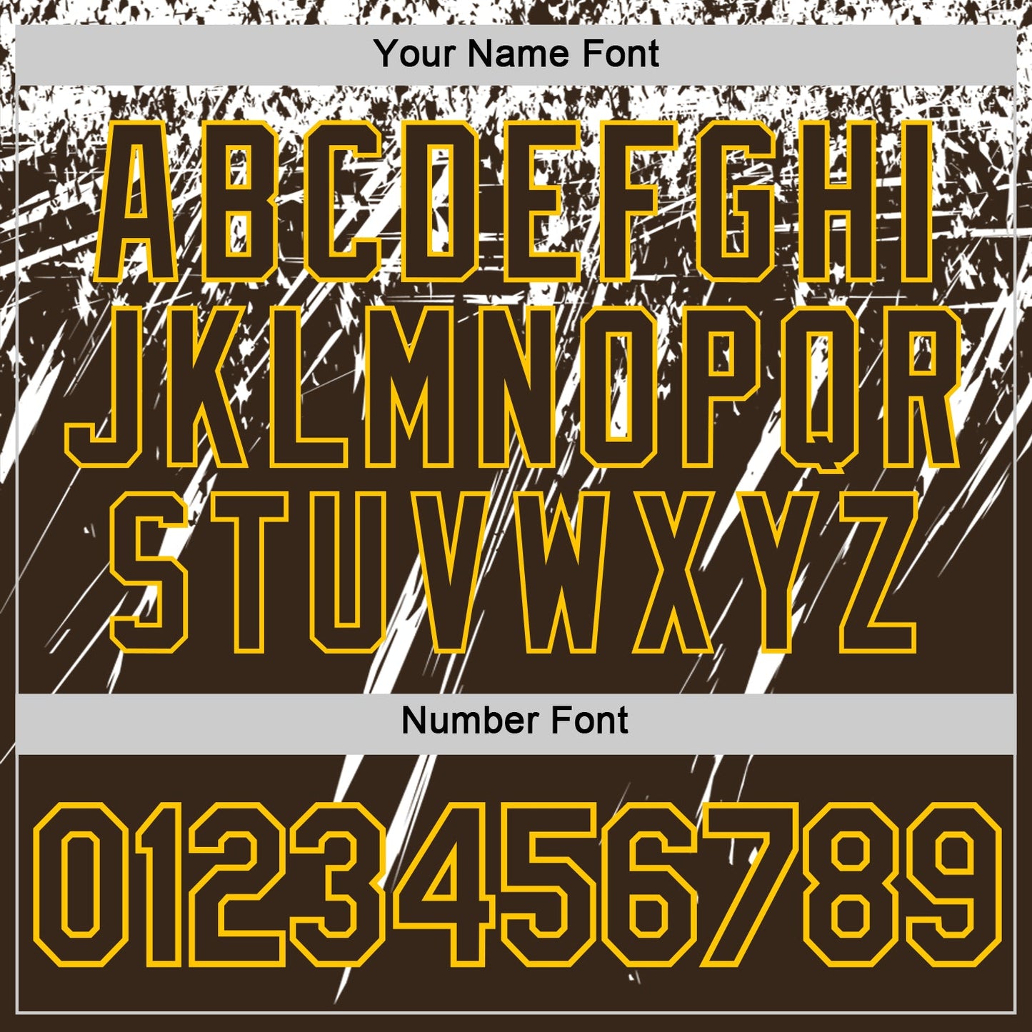 Custom Brown White-Yellow Distressed Scratch Brush Stroke Performance T-Shirt