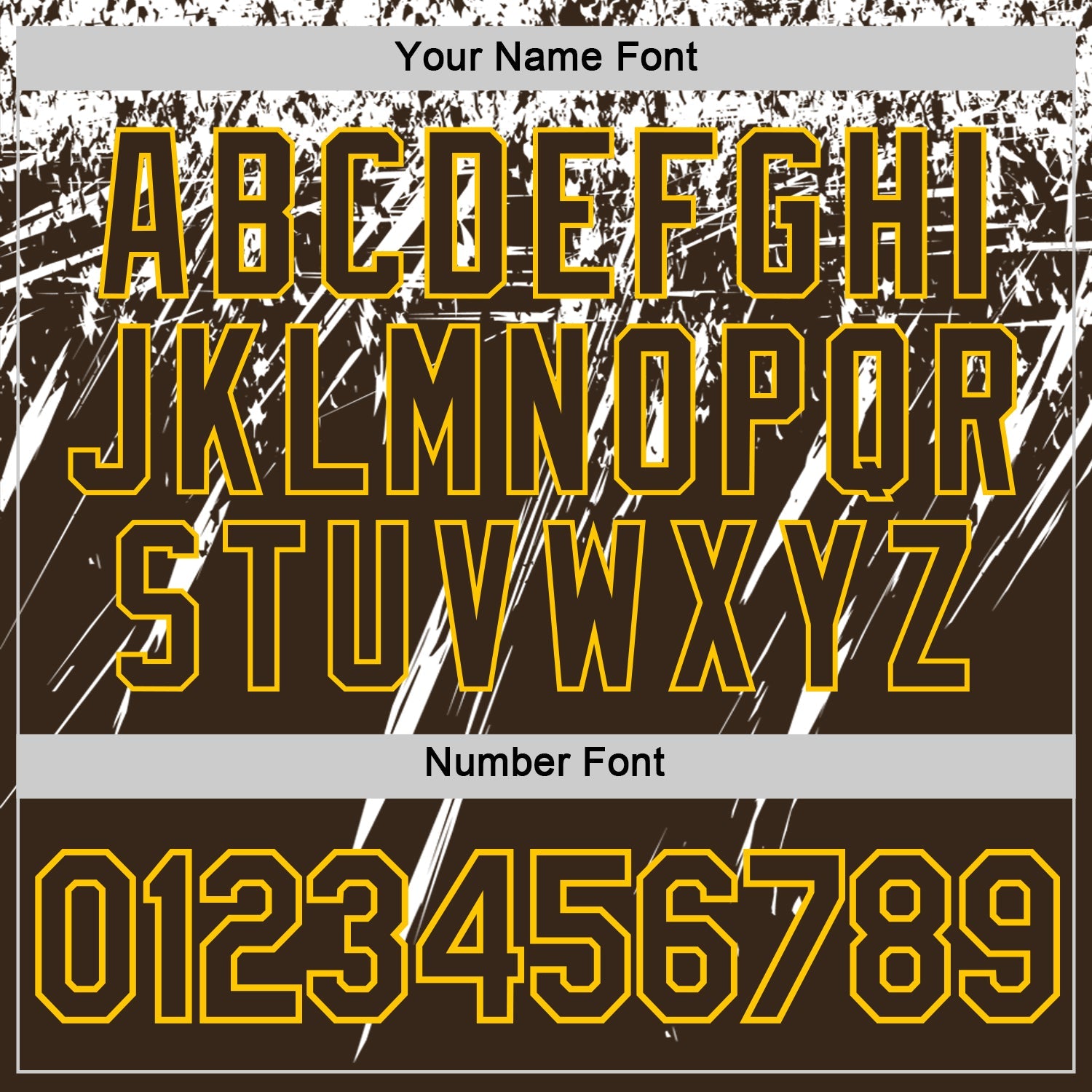 Custom Brown White-Yellow Distressed Scratch Brush Stroke Performance T-Shirt