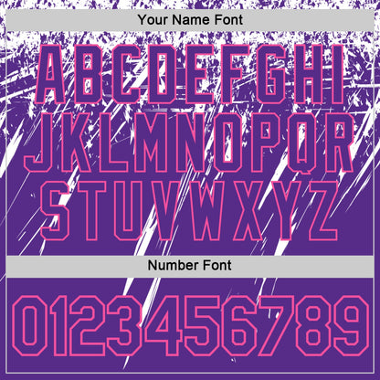 Custom Purple White-Pink Distressed Scratch Brush Stroke Performance T-Shirt