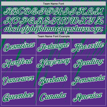 Custom Purple Kelly Green-White Distressed Scratch Brush Stroke Performance T-Shirt