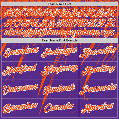 Custom Purple Orange-White Distressed Scratch Brush Stroke Performance T-Shirt
