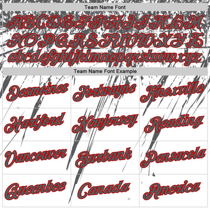 Custom White Steel Gray-Red Distressed Scratch Brush Stroke Performance T-Shirt