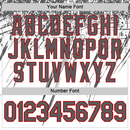 Custom White Steel Gray-Red Distressed Scratch Brush Stroke Performance T-Shirt