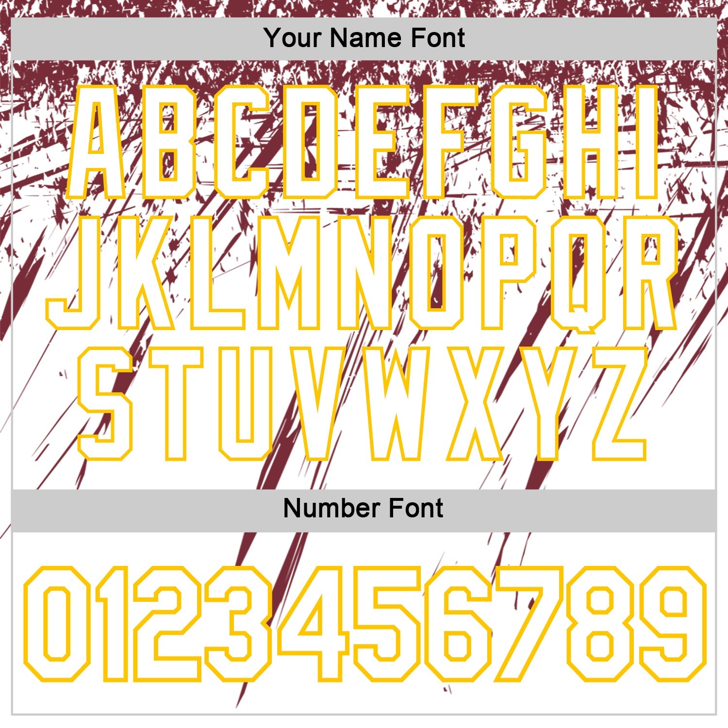 Custom White Burgundy-Yellow Distressed Scratch Brush Stroke Performance T-Shirt