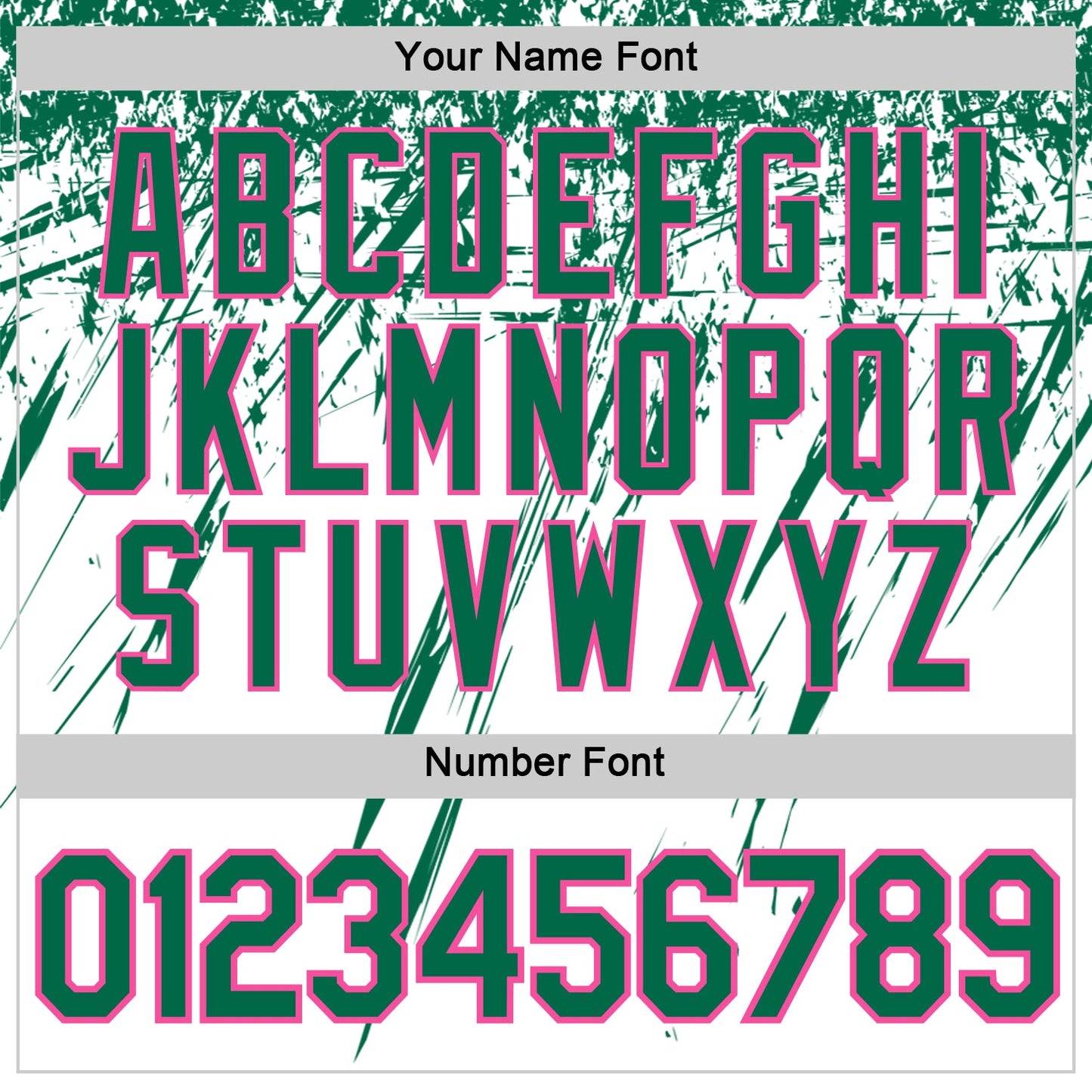 Custom White Kelly Green-Pink Distressed Scratch Brush Stroke Performance T-Shirt