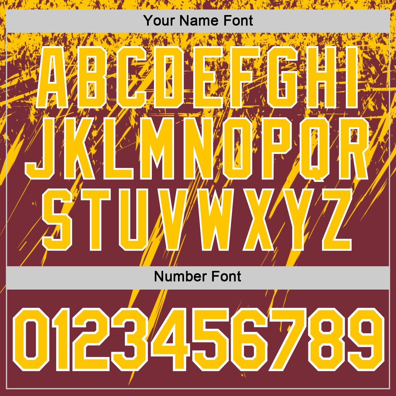 Custom Burgundy Yellow-White Distressed Scratch Brush Stroke Performance T-Shirt