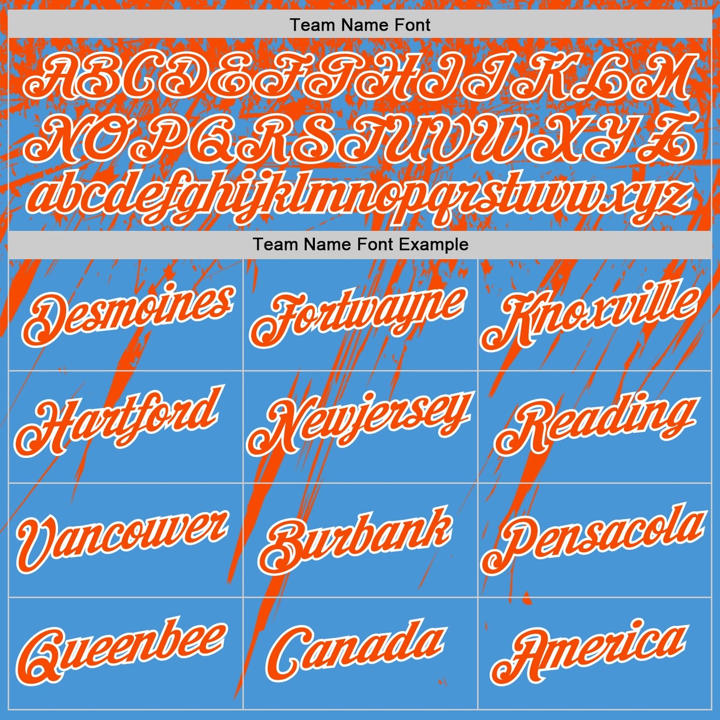 Custom Powder Blue Orange-White Distressed Scratch Brush Stroke Performance T-Shirt
