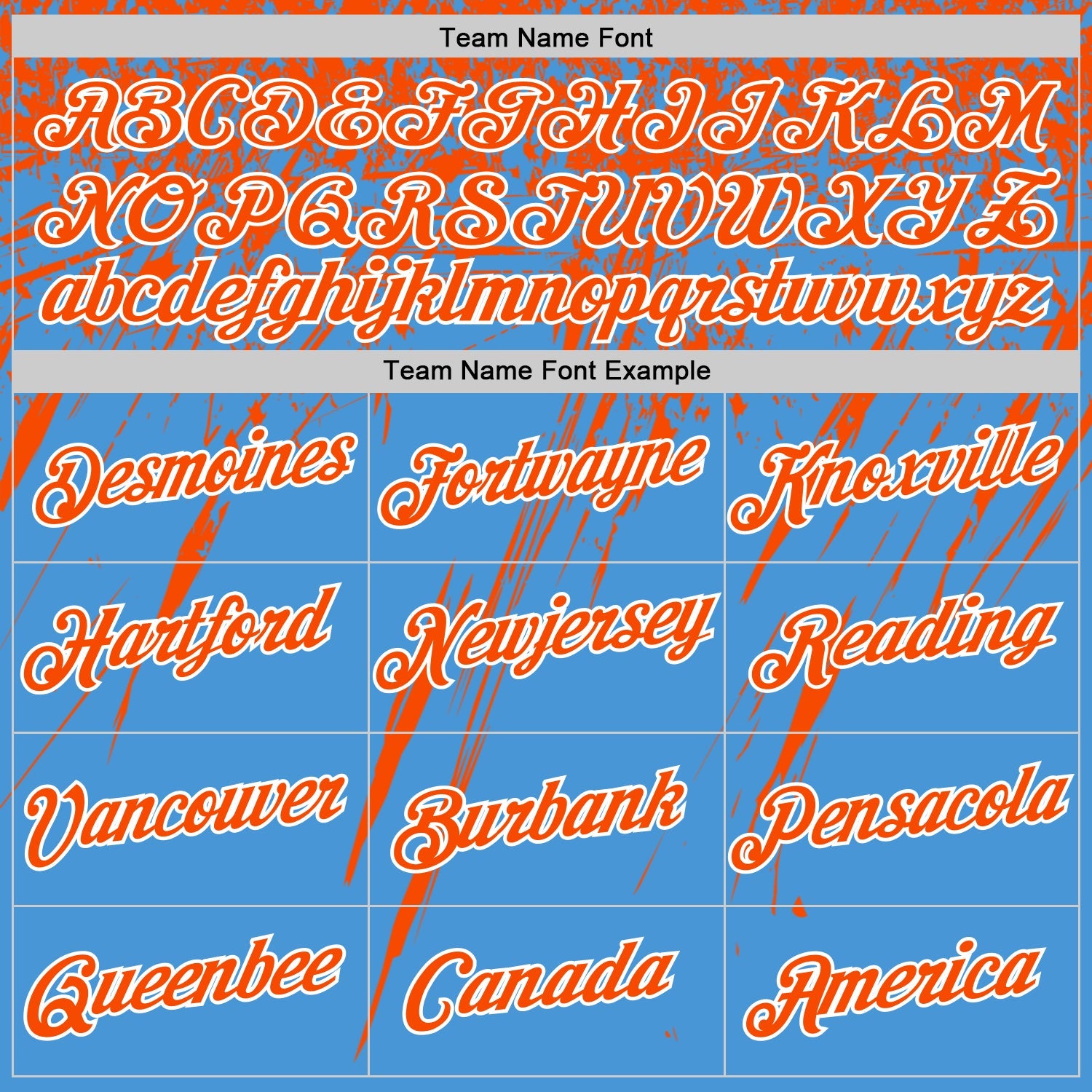 Custom Powder Blue Orange-White Distressed Scratch Brush Stroke Performance T-Shirt