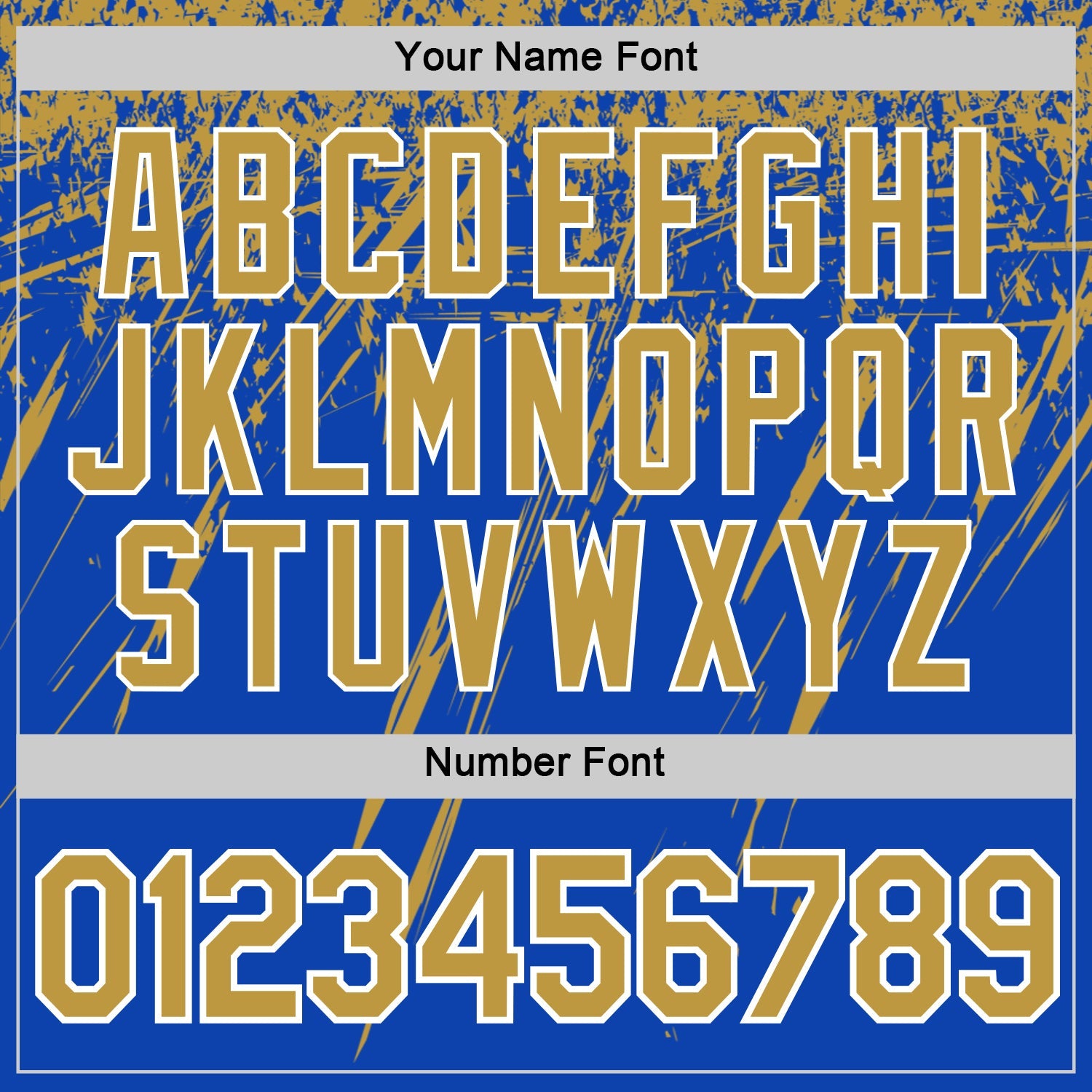 Custom Thunder Blue Old Gold-White Distressed Scratch Brush Stroke Performance T-Shirt
