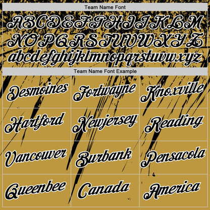 Custom Old Gold Black-White Distressed Scratch Brush Stroke Performance T-Shirt