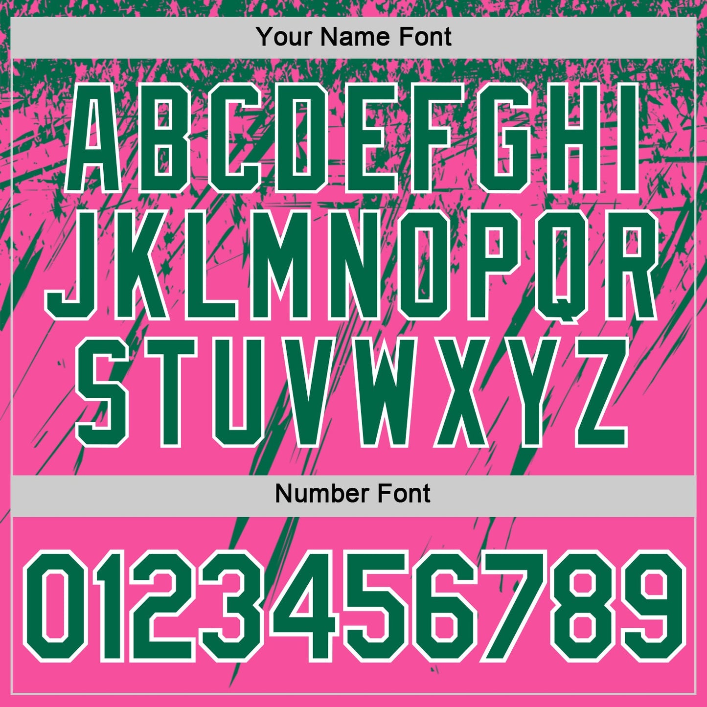 Custom Pink Kelly Green-White Distressed Scratch Brush Stroke Performance T-Shirt