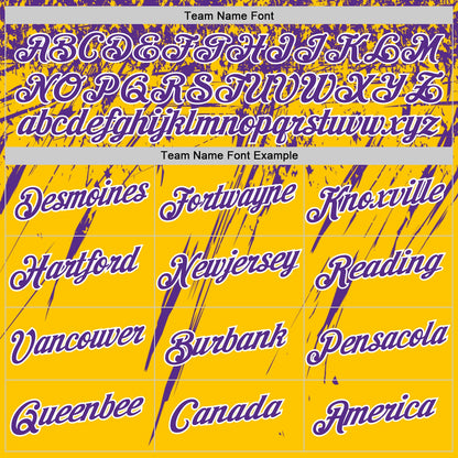 Custom Yellow Purple-White Distressed Scratch Brush Stroke Performance T-Shirt