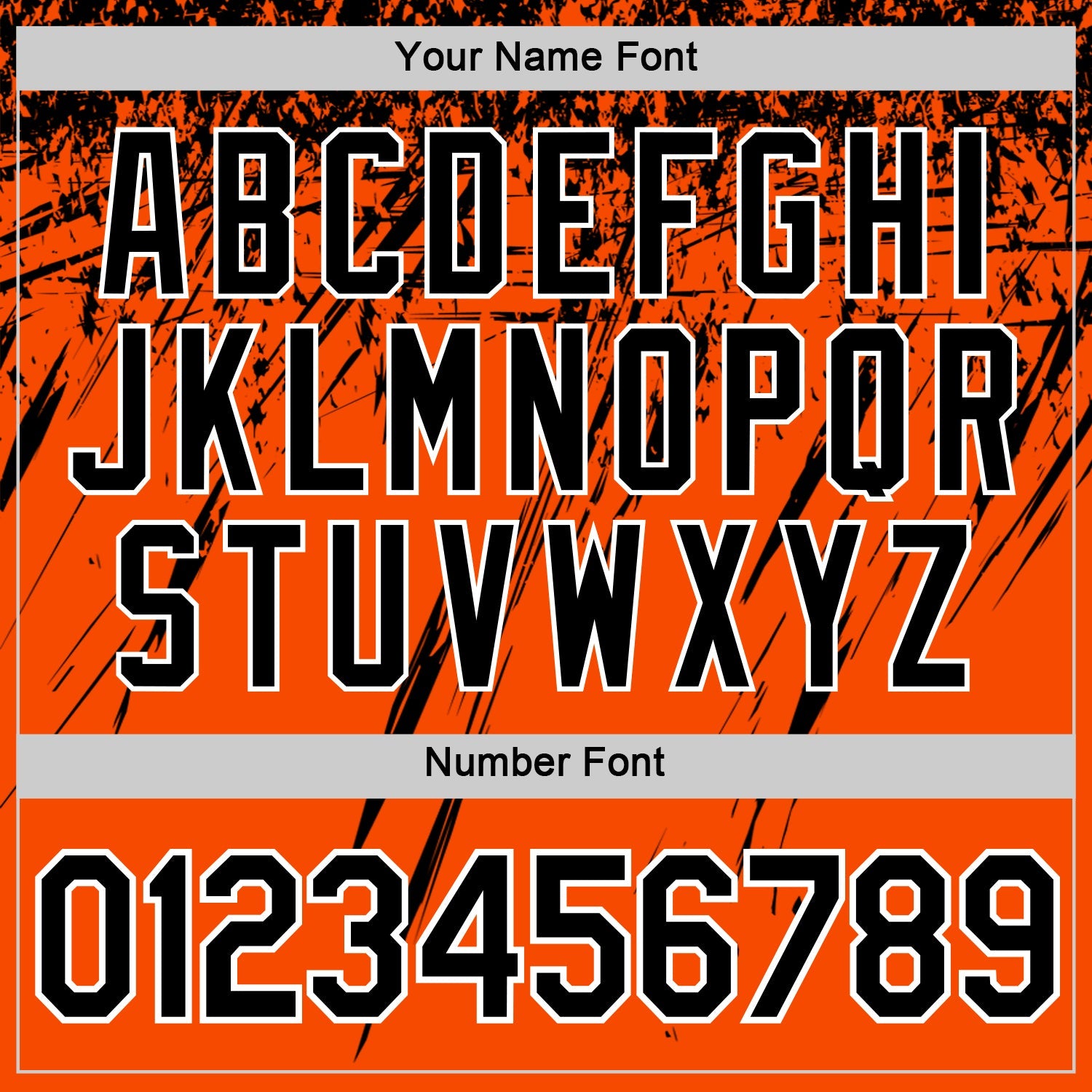 Custom Orange Black-White Distressed Scratch Brush Stroke Performance T-Shirt