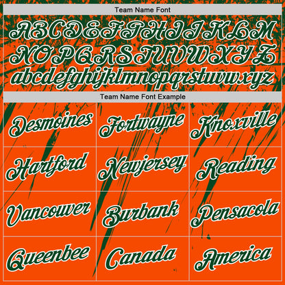 Custom Orange Green-White Distressed Scratch Brush Stroke Performance T-Shirt