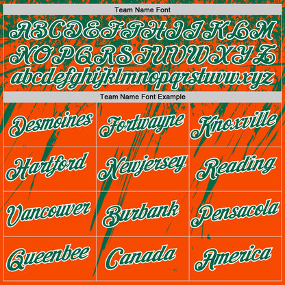 Custom Orange Kelly Green-White Distressed Scratch Brush Stroke Performance T-Shirt