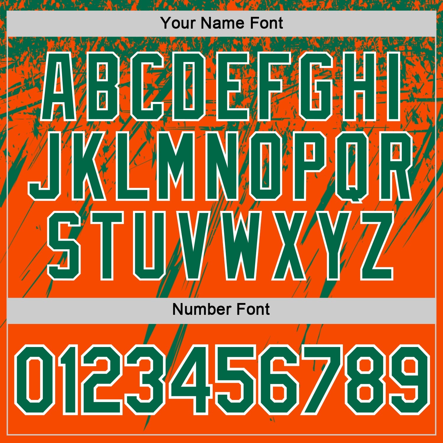 Custom Orange Kelly Green-White Distressed Scratch Brush Stroke Performance T-Shirt