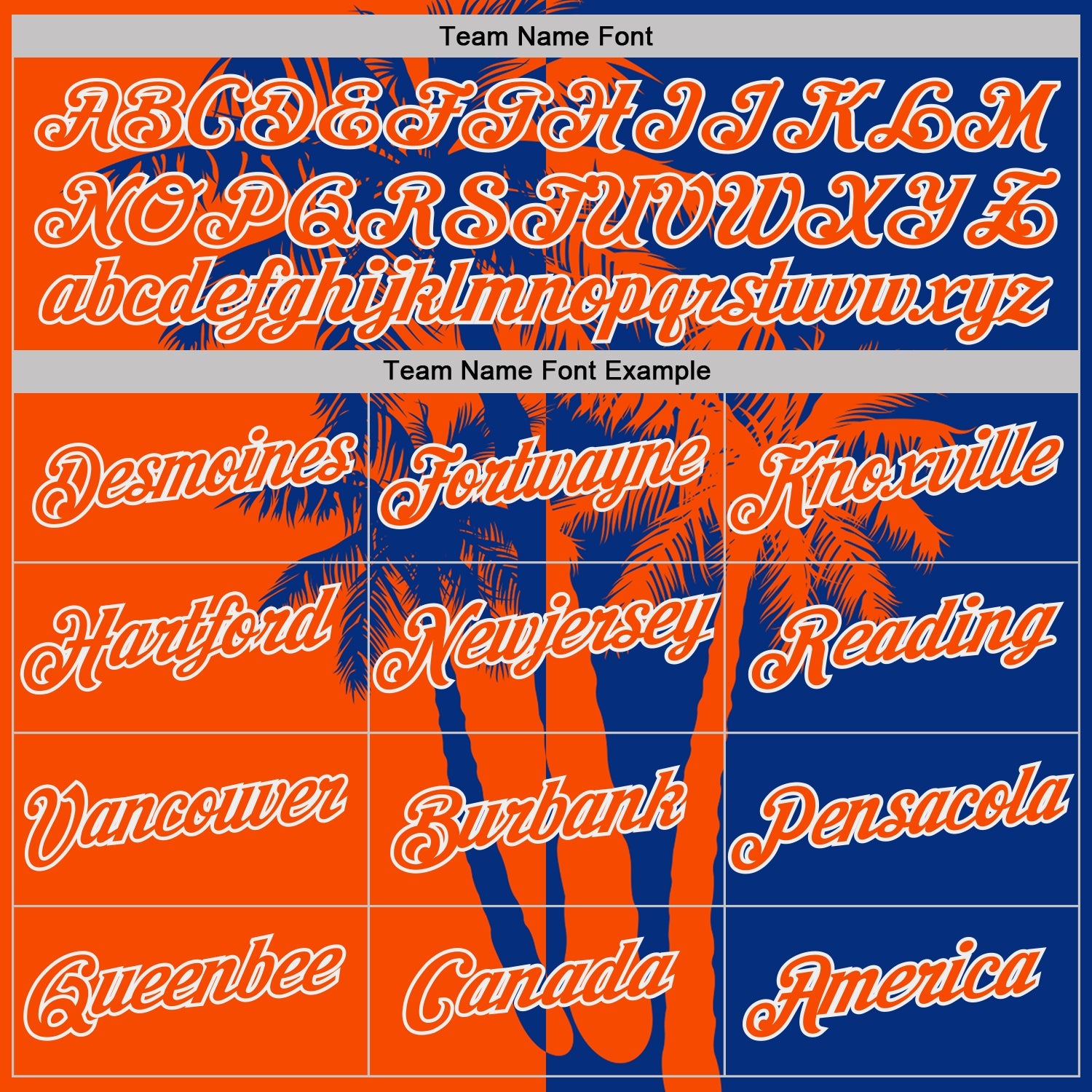 Custom Royal Orange-White Hawaii Tropical Coastal Palm Trees Performance T-Shirt