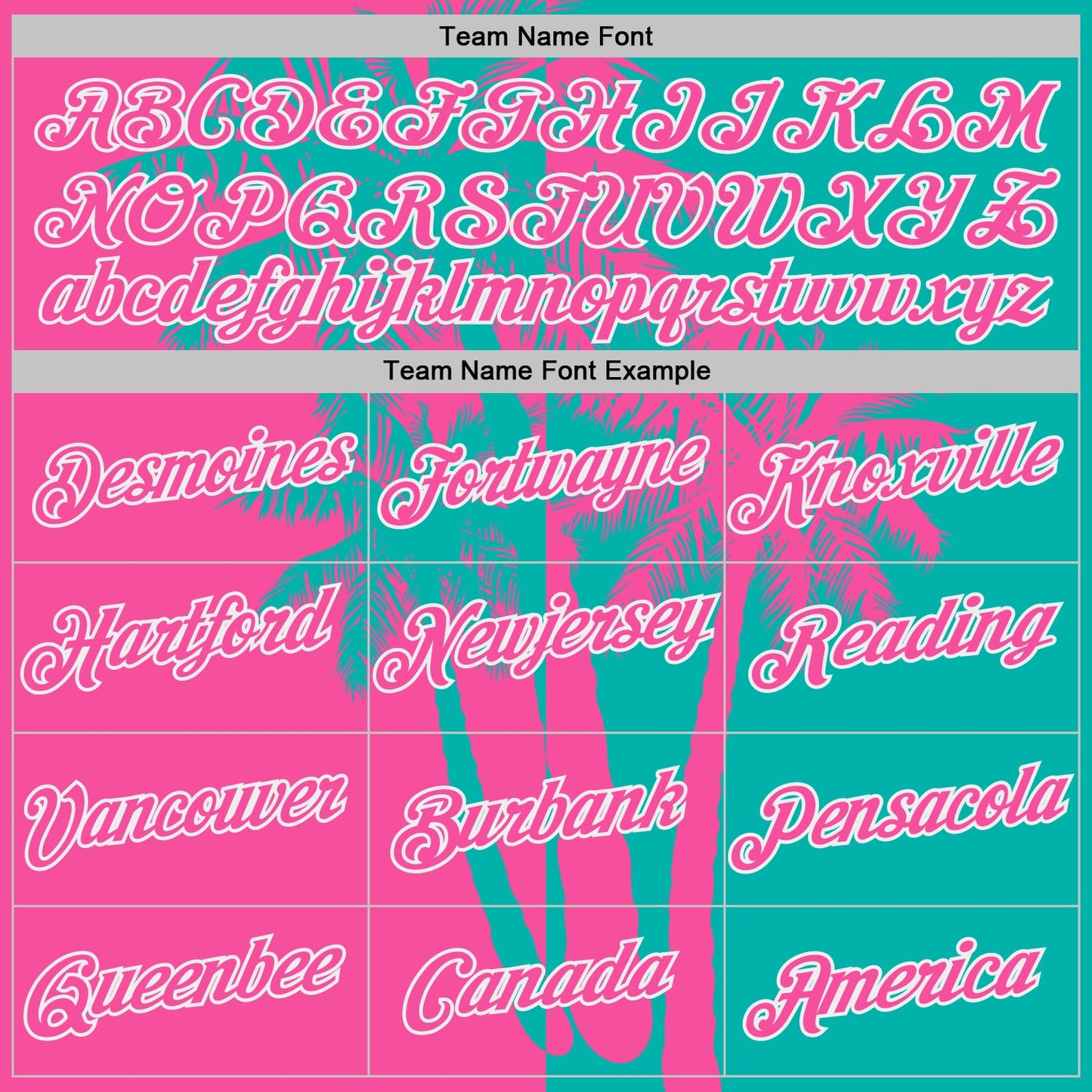 Custom Aqua Pink-White Hawaii Tropical Coastal Palm Trees Performance T-Shirt