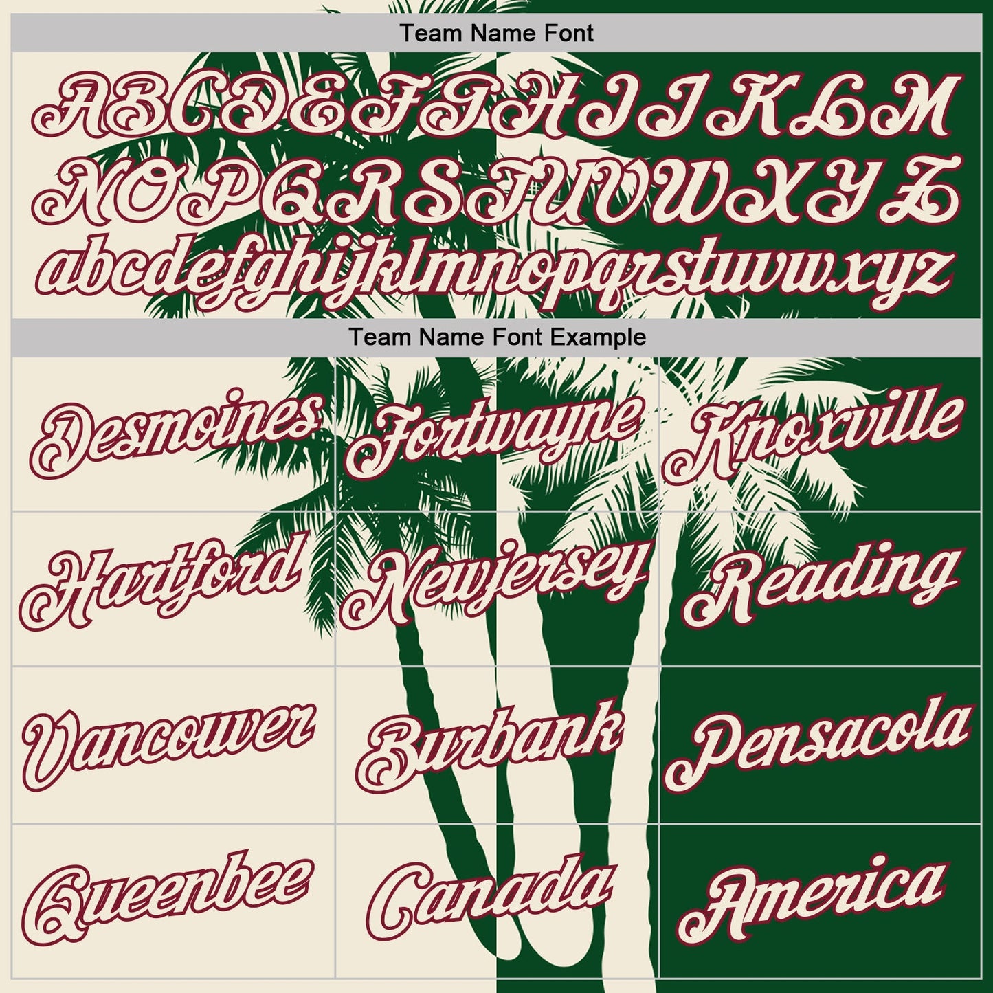 Custom Green Cream-Crimson Hawaii Tropical Coastal Palm Trees Performance T-Shirt