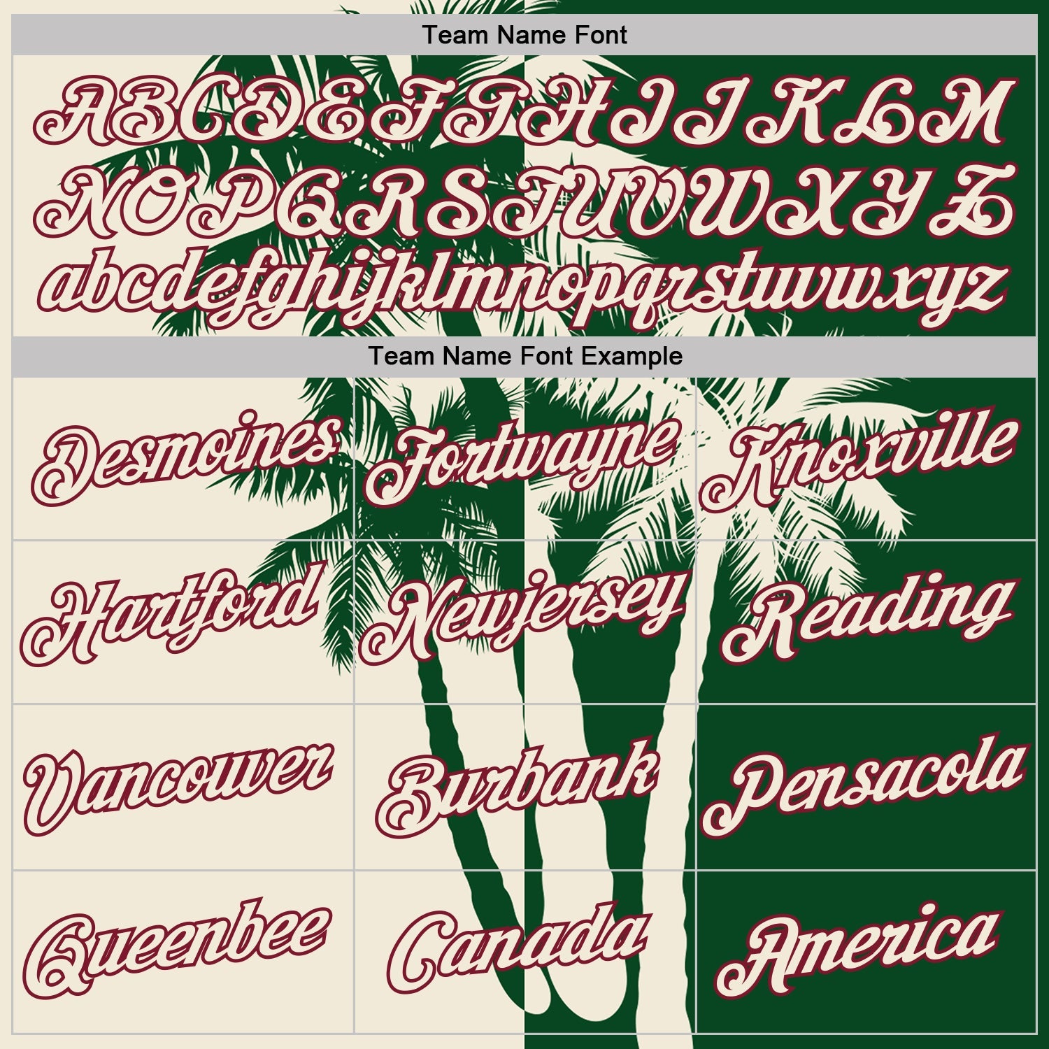 Custom Green Cream-Crimson Hawaii Tropical Coastal Palm Trees Performance T-Shirt