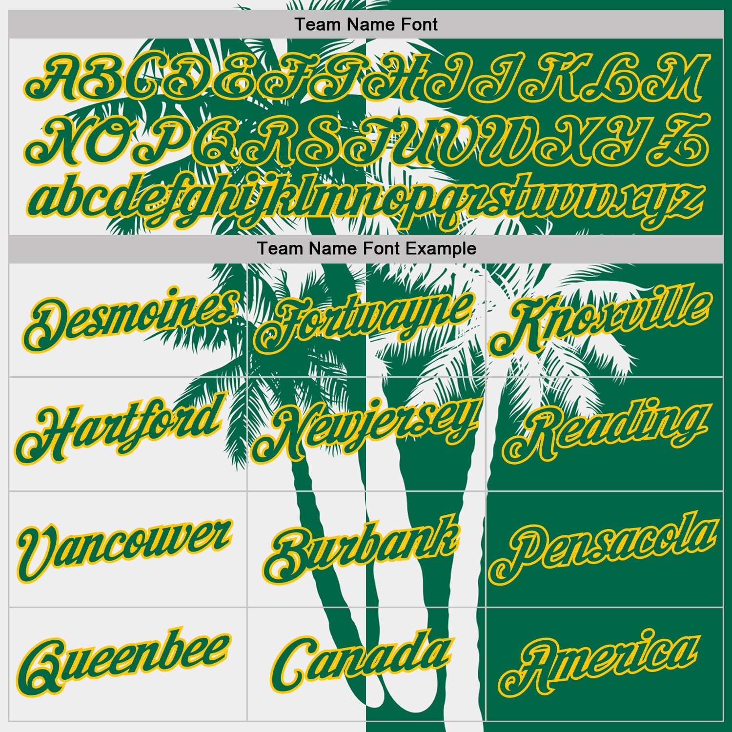 Custom Kelly Green White-Yellow Hawaii Tropical Coastal Palm Trees Performance T-Shirt