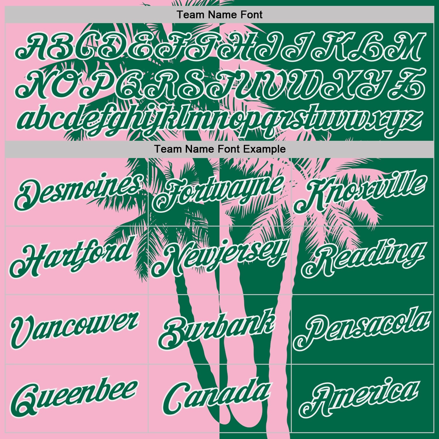 Custom Kelly Green Light Pink-White Hawaii Tropical Coastal Palm Trees Performance T-Shirt