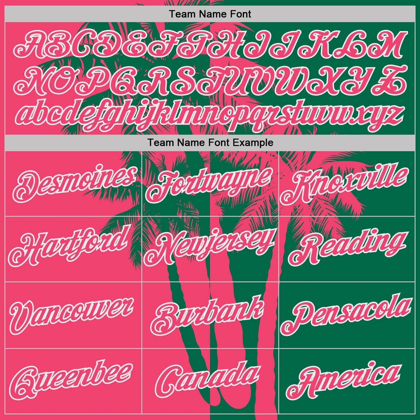 Custom Kelly Green Neon Pink-White Hawaii Tropical Coastal Palm Trees Performance T-Shirt