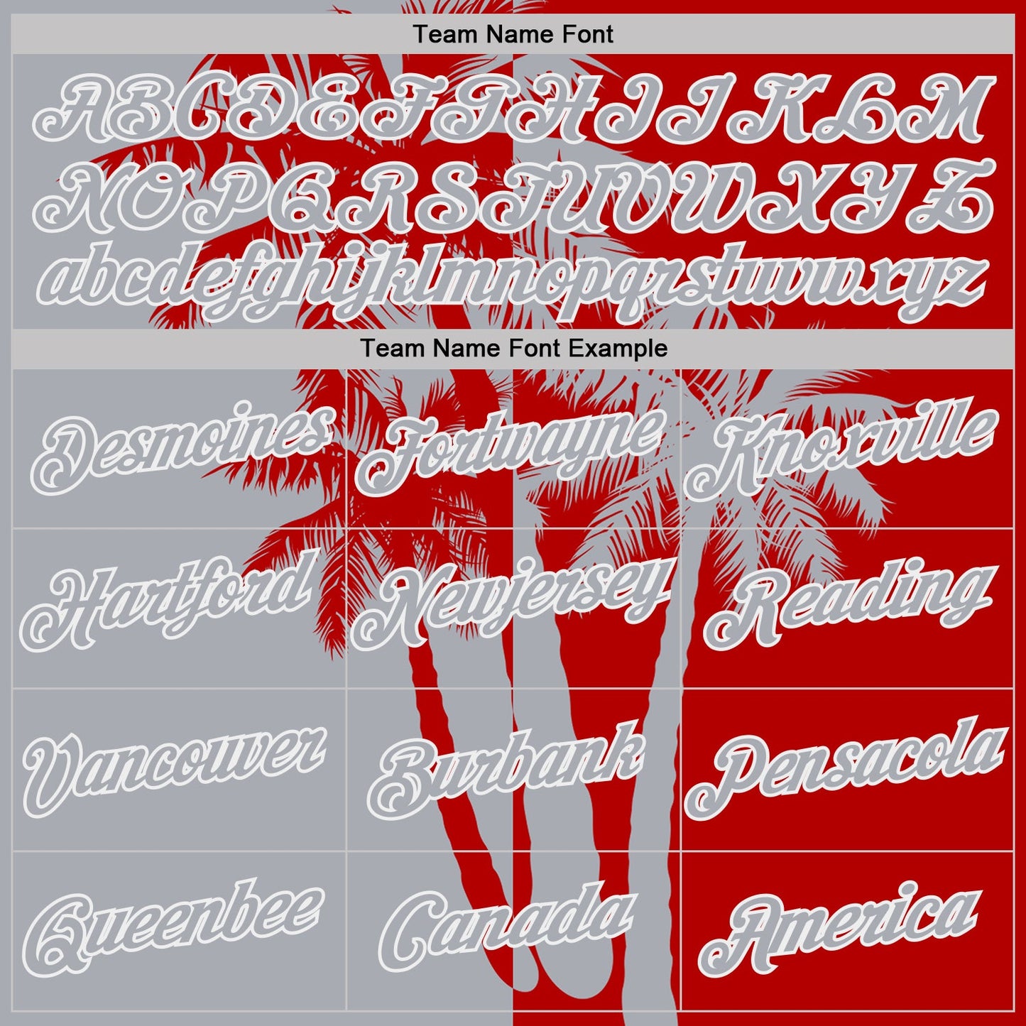 Custom Red Gray-White Hawaii Tropical Coastal Palm Trees Performance T-Shirt