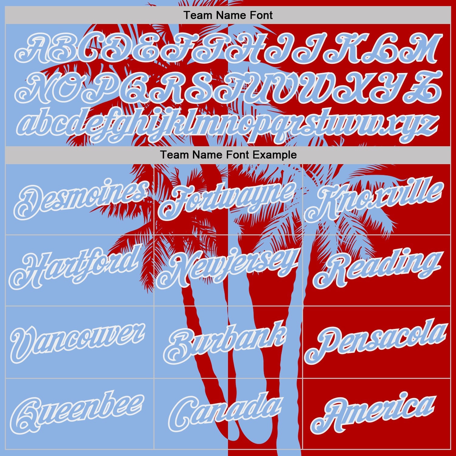 Custom Red Light Blue-White Hawaii Tropical Coastal Palm Trees Performance T-Shirt