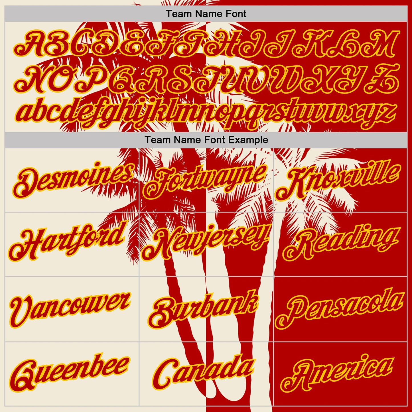 Custom Red Cream-Yellow Hawaii Tropical Coastal Palm Trees Performance T-Shirt