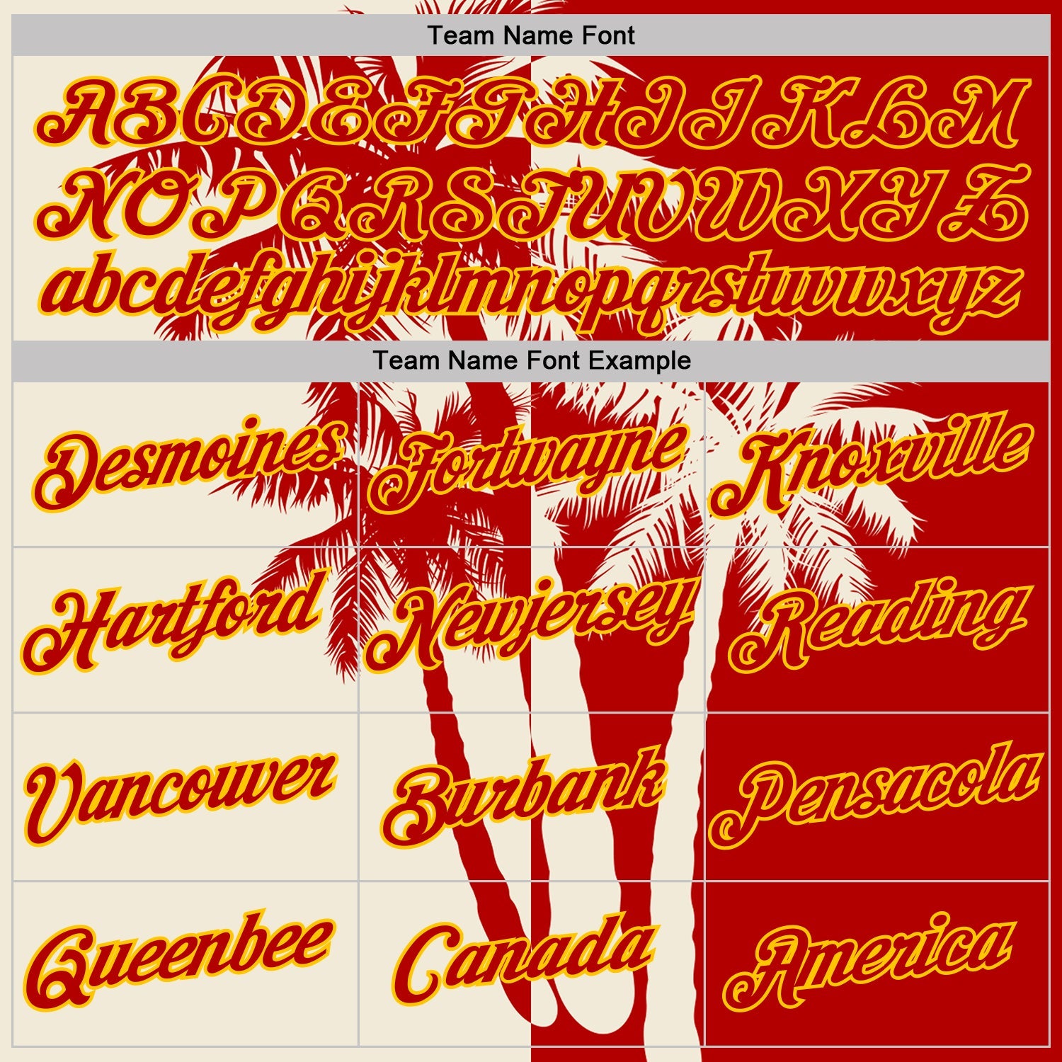 Custom Red Cream-Yellow Hawaii Tropical Coastal Palm Trees Performance T-Shirt