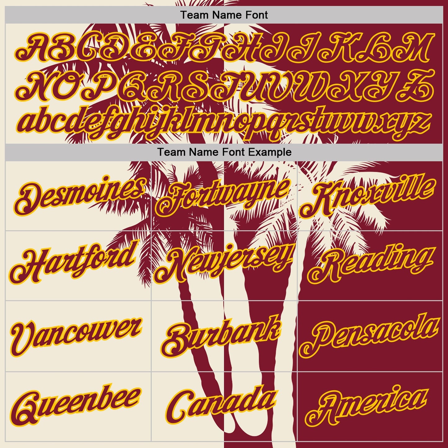 Custom Crimson Cream-Yellow Hawaii Tropical Coastal Palm Trees Performance T-Shirt