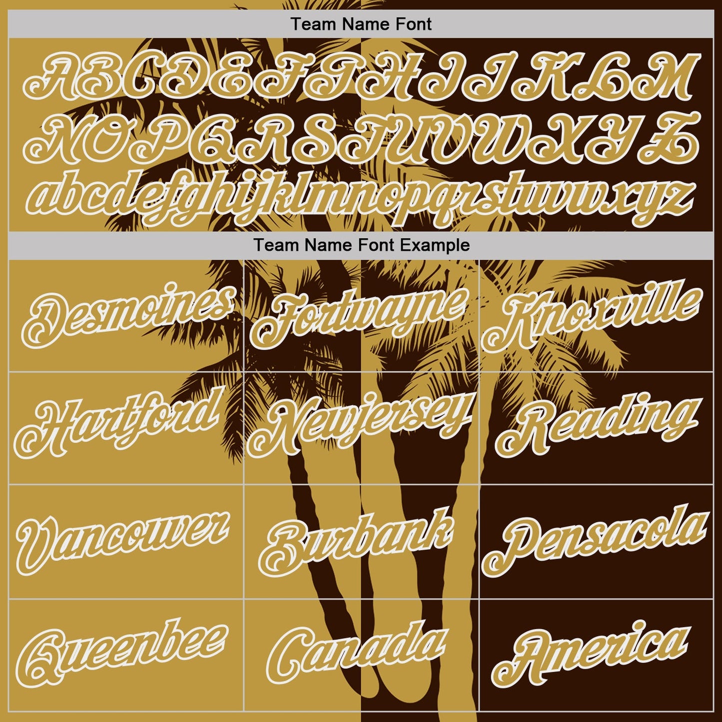 Custom Brown Old Gold-White Hawaii Tropical Coastal Palm Trees Performance T-Shirt