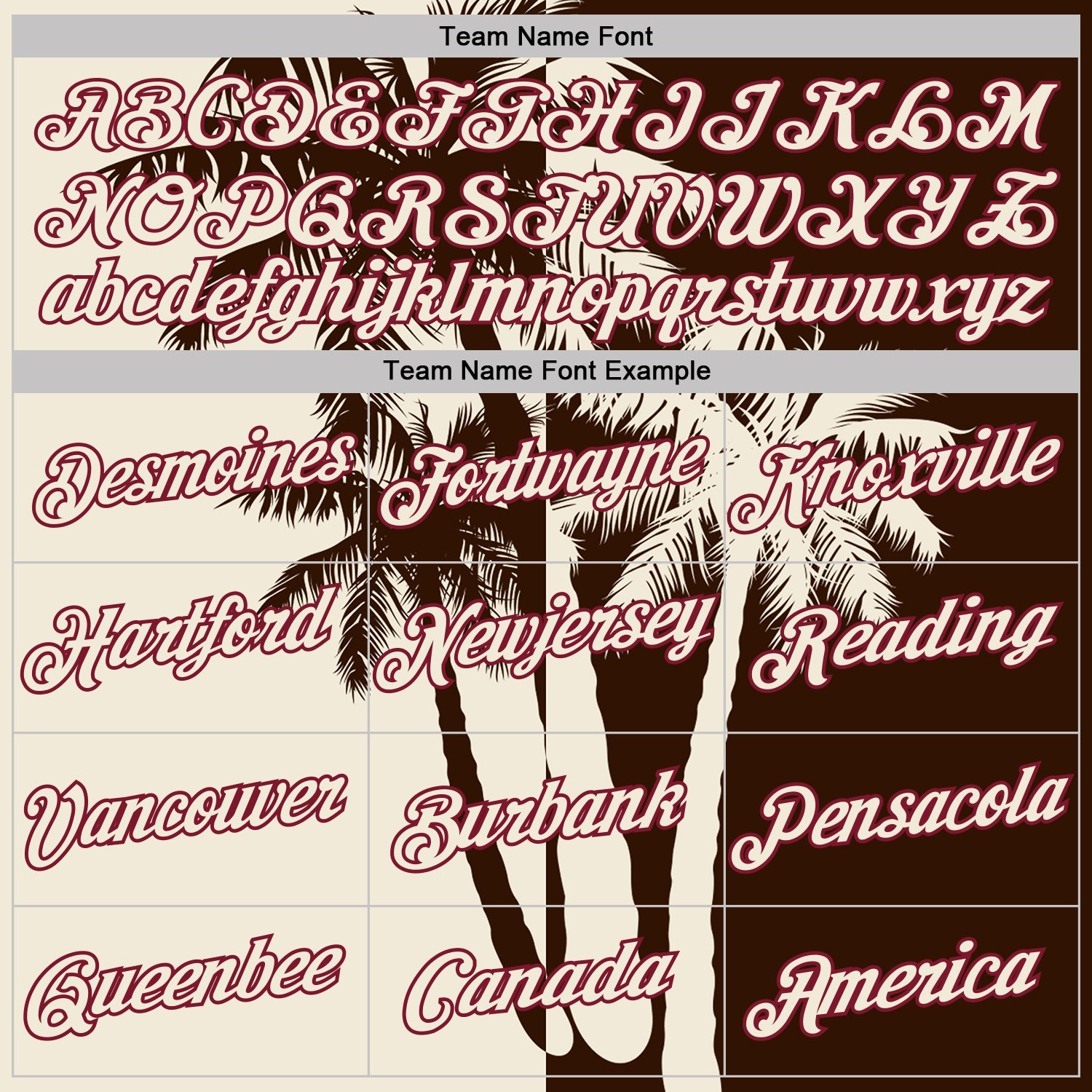 Custom Brown Cream-Crimson Hawaii Tropical Coastal Palm Trees Performance T-Shirt