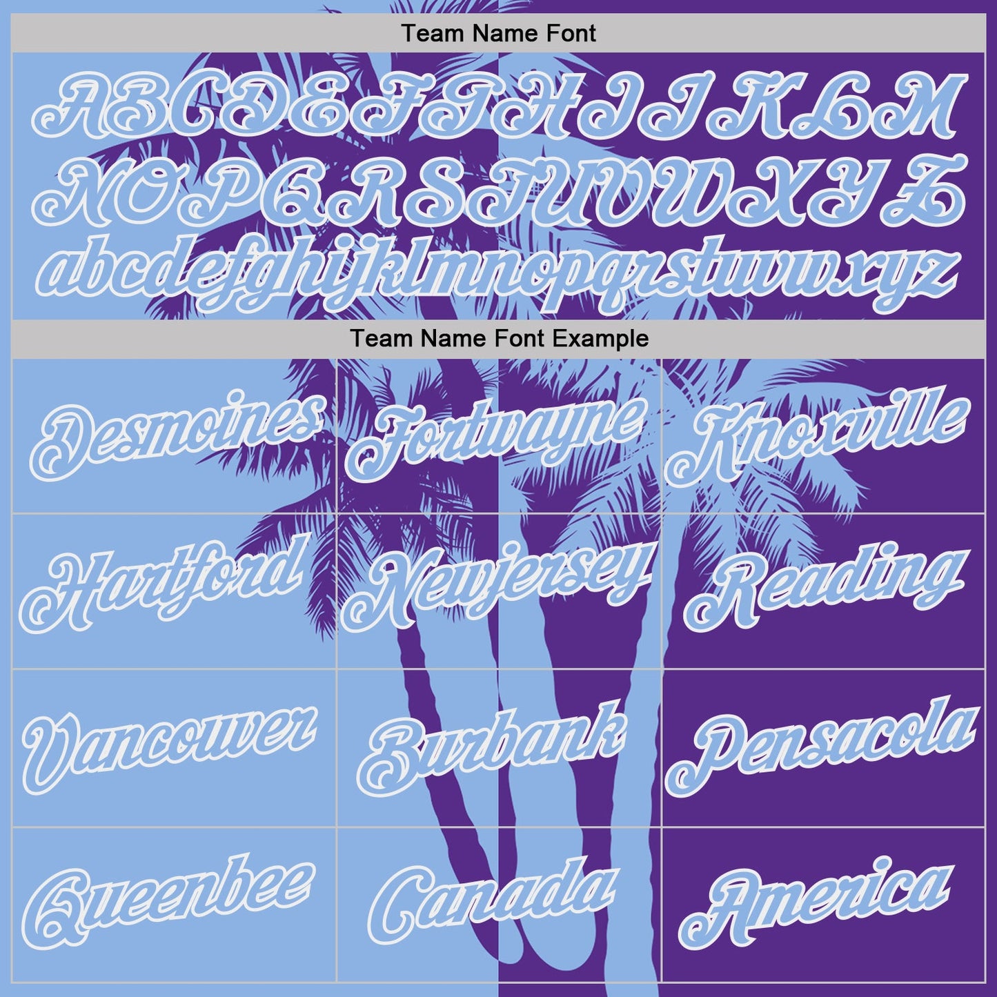 Custom Purple Light Blue-White Hawaii Tropical Coastal Palm Trees Performance T-Shirt