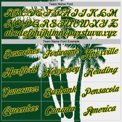 Custom White Green-Yellow Hawaii Tropical Coastal Palm Trees Performance T-Shirt