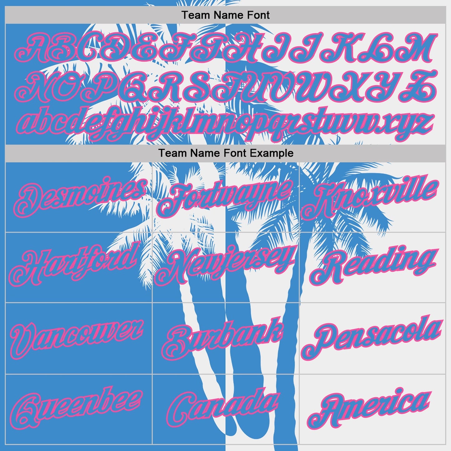 Custom White Powder Blue-Pink Hawaii Tropical Coastal Palm Trees Performance T-Shirt