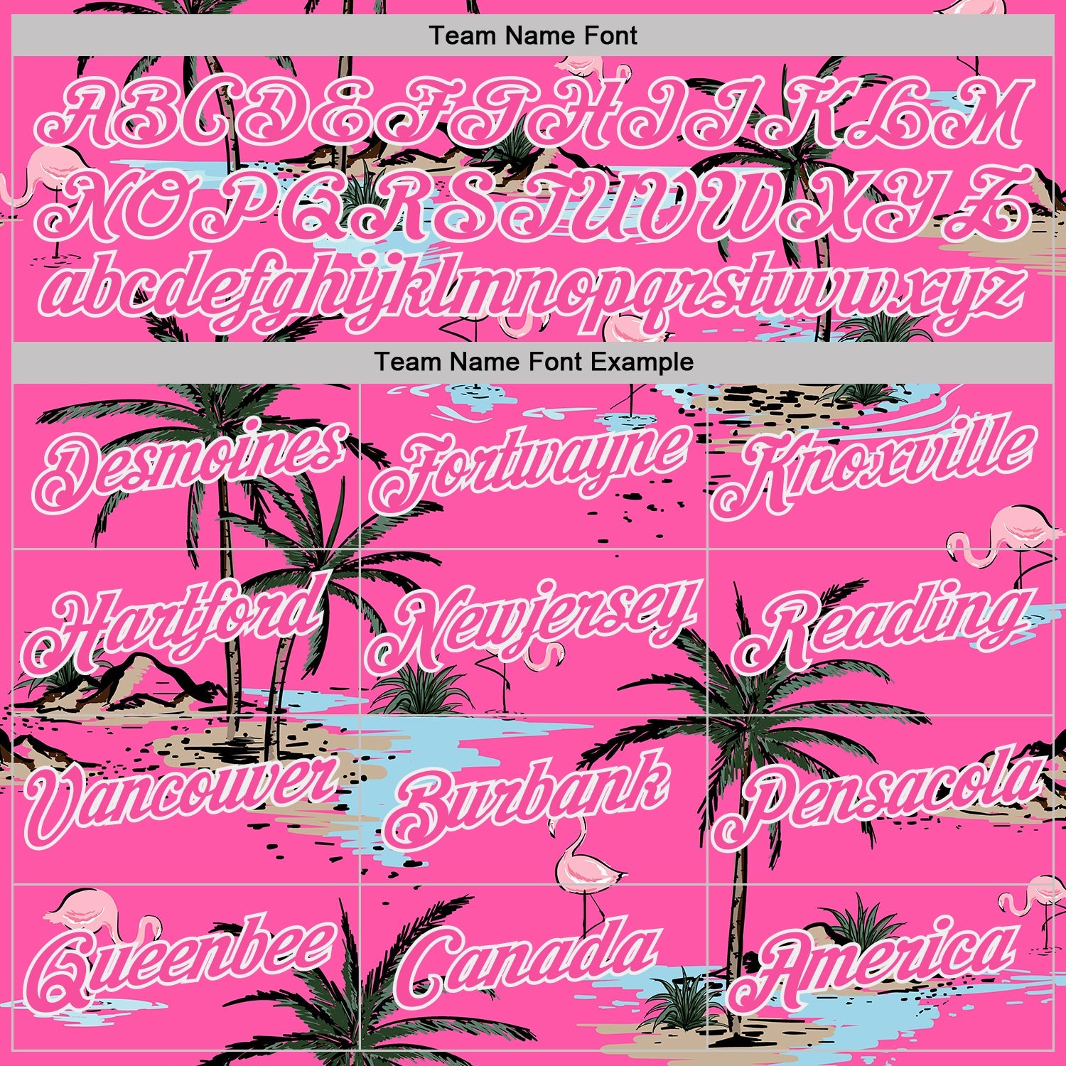 Custom Pink-Black Tropical Hawaii Palm Trees Summer Beach Flamingo Performance T-Shirt